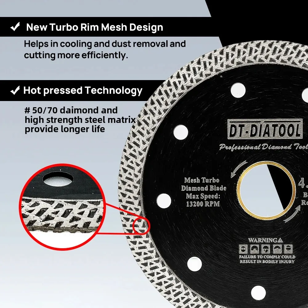 DIATOOL-2 шт., диаметр105-125 мм, сетка, турбо-алмазная пила, сегментный отрезной диск, отрезной диск для гранита, мрамора, бетона, алмазный диск