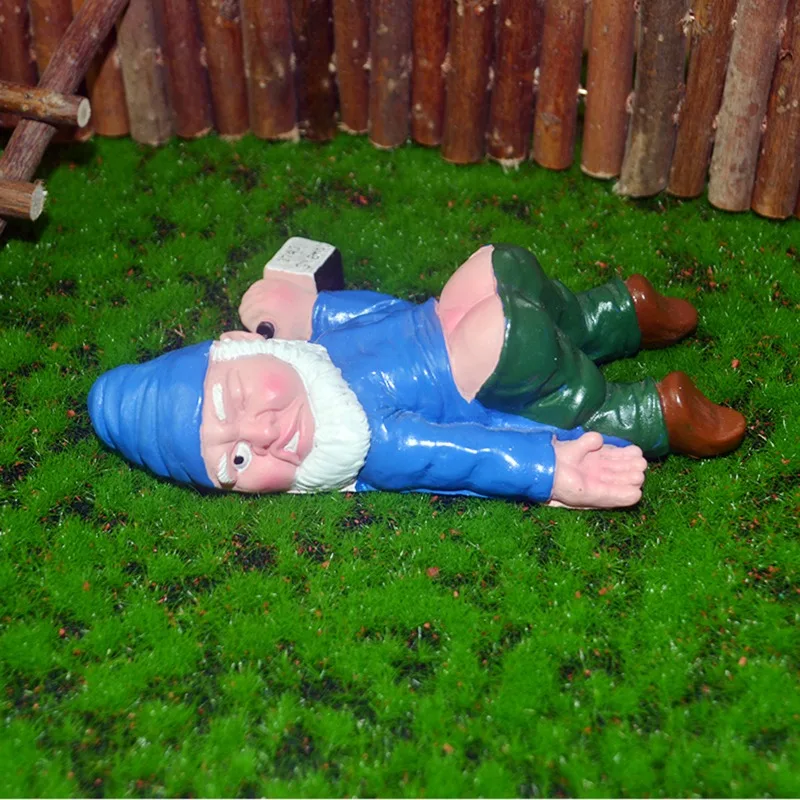 Creative Funny Drunk Gnome Dwarf Statue, Resin Crafts, Garden Decoration, Outdoor Decoration