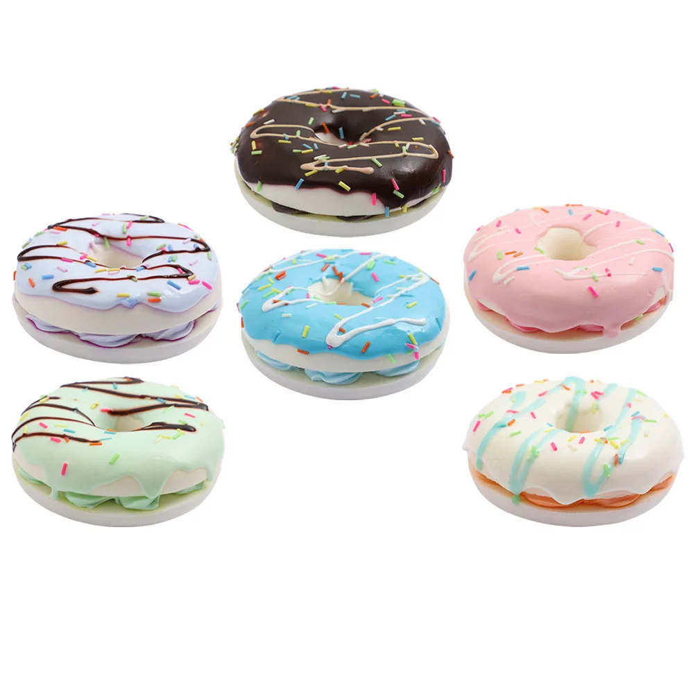 

6pcs Donut Models Fake PU Doughnut Fake Bread Prop Photography Donut Props Simulated PU Donuts Artificial Donuts