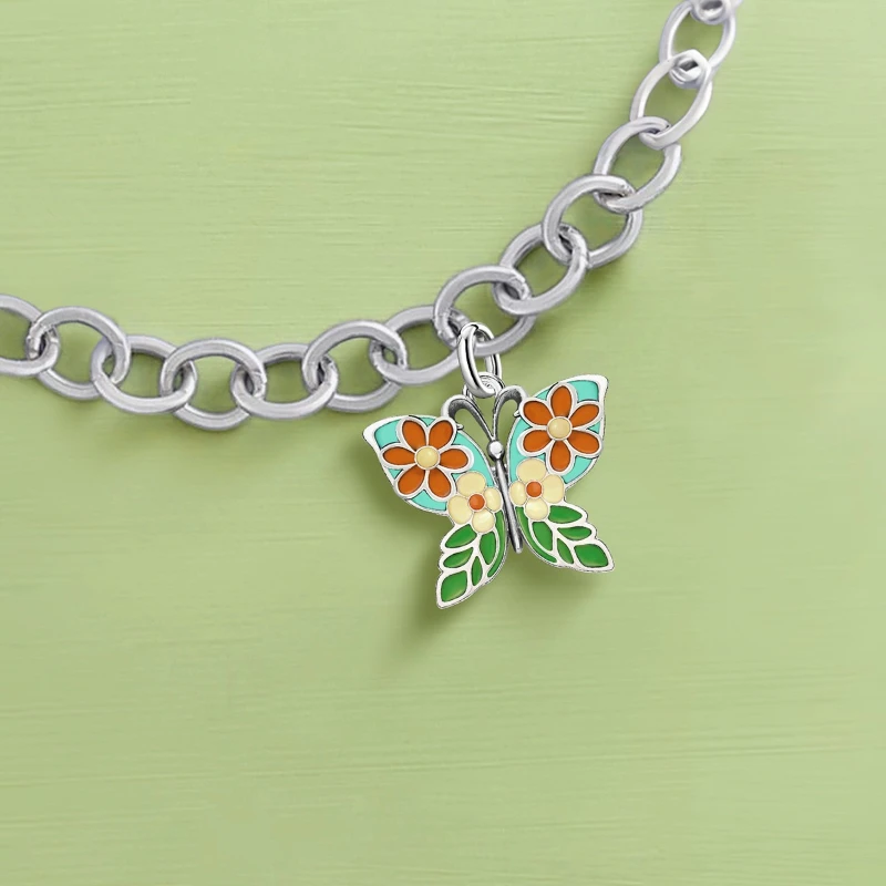 

Adjustable 925 Sterling Silver Vintage Pendants Daisy Butterfly Flowers Charms Beads Fit Original Bracelet Necklace DIY Jewelry