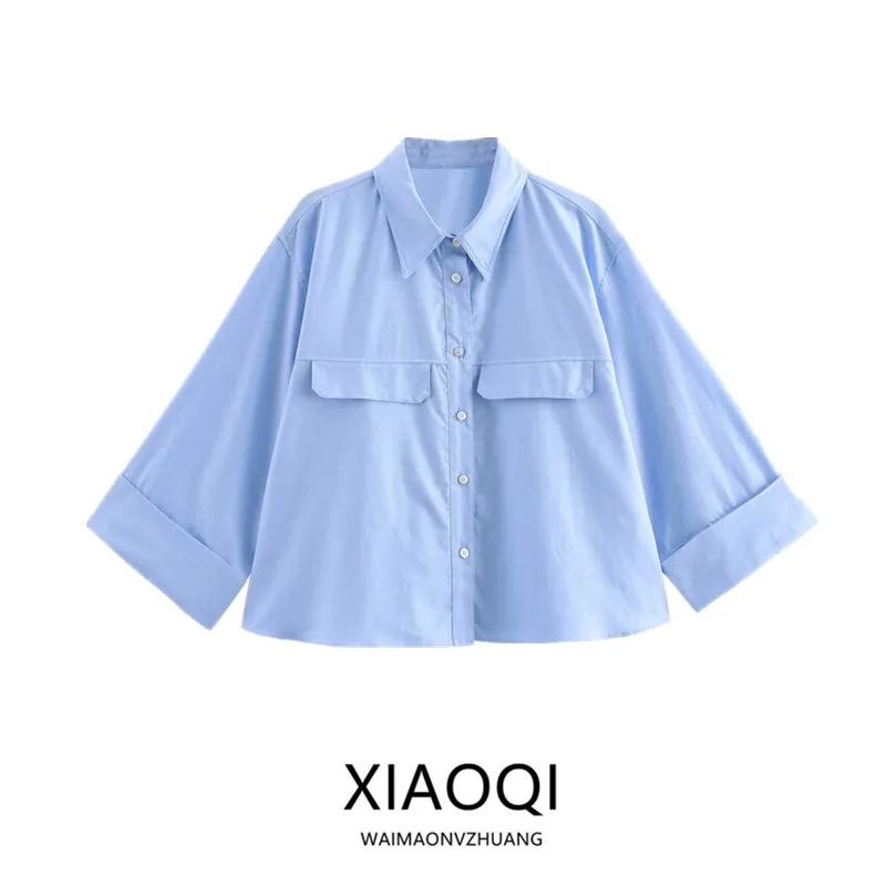 

Spring 2025 Women's Faion Ox Long Sve Collared ort irt Versatile Sle Loose Fit Comfortable Material Premium Qu...