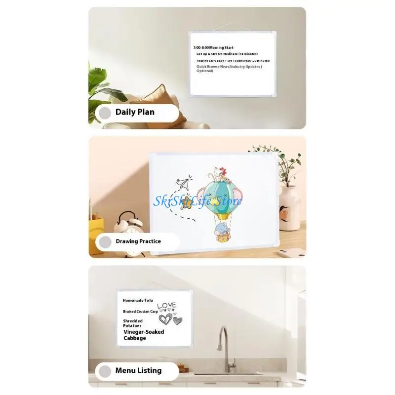 E65E لوح قابل للمسح وقابل لإعادة التدوير مع لوحة ملاحظات ذات ختم مغناطيسي معلق