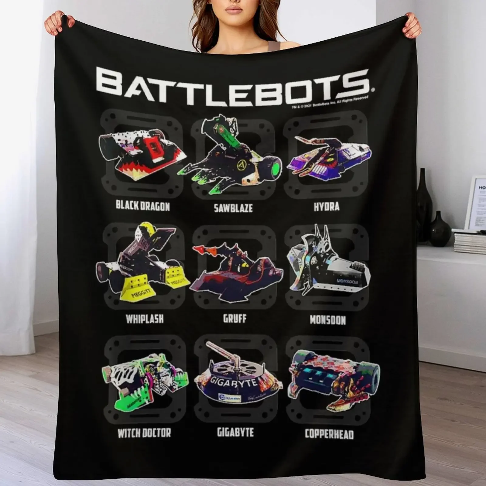 BattleBots Group Robot Photo Box Up Throw Blanket Loose Blankets For Sofas Blankets