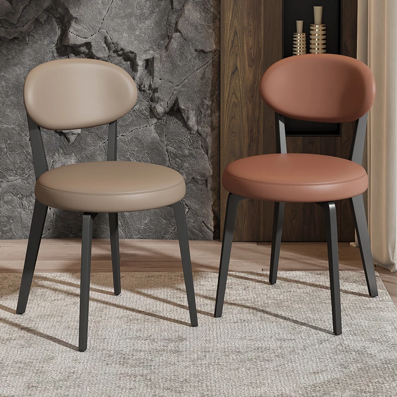 Italian cream style dining chair household high-end light luxury designer chair modern simple soft bag backrest dining table