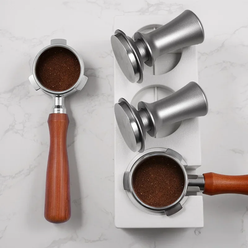 

Coffee Powder Distributor Tamper Flat Elastic With Scale Hammer Stainless Steel Solid Detachable Espresso Coffee CafeAccessories