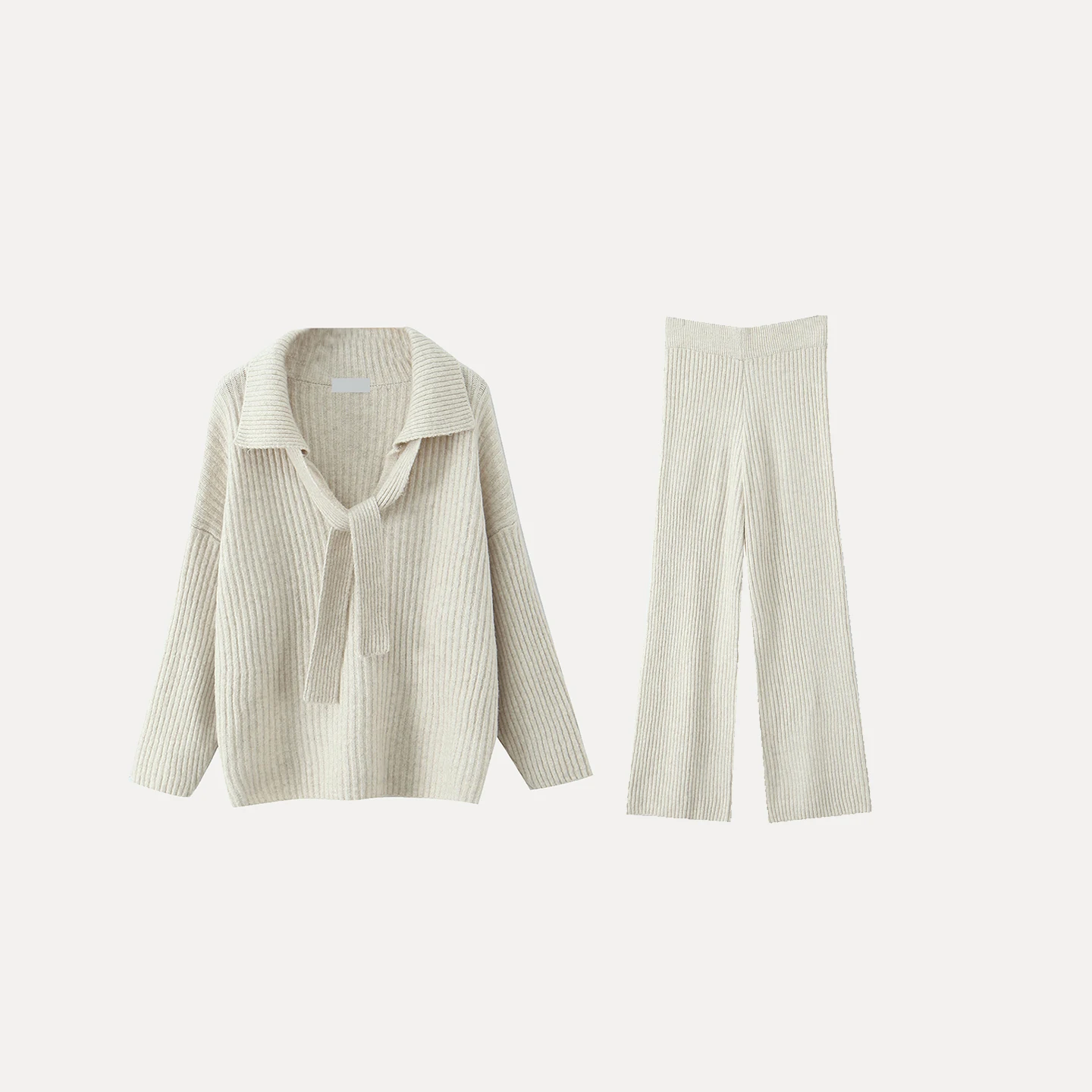 فضفاض محبوك سترة مجموعة كسول المال القديم Sle الخريف الشتاء المرأة Faion وصول جديد مشاعر مريحة الاسترخاء #5