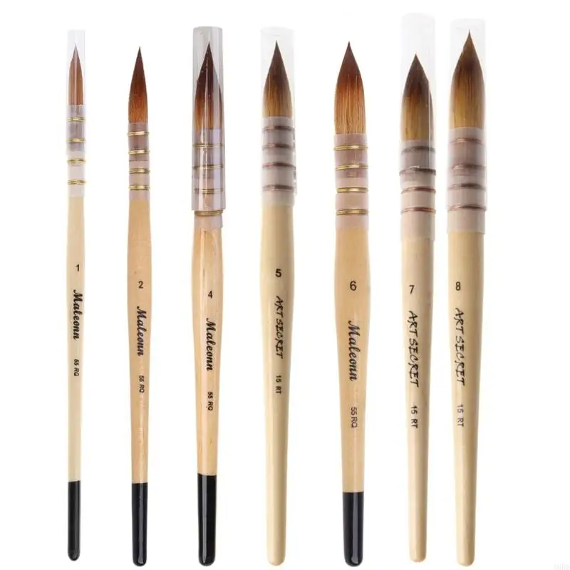 

A9BD Handmade Watercolor Paint Brush Nylon Hair for Multi Purpose Painting Artist Professional Brush for Calligraphy Writing