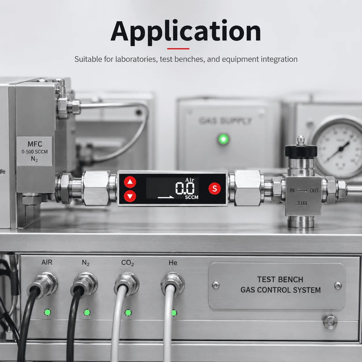 Sinomeasure Wide Turndown 100:1 Micro Mass Flowmeter MEMS Thermal Gas Flow Meter 1MPa For Combustion Control Industrial
