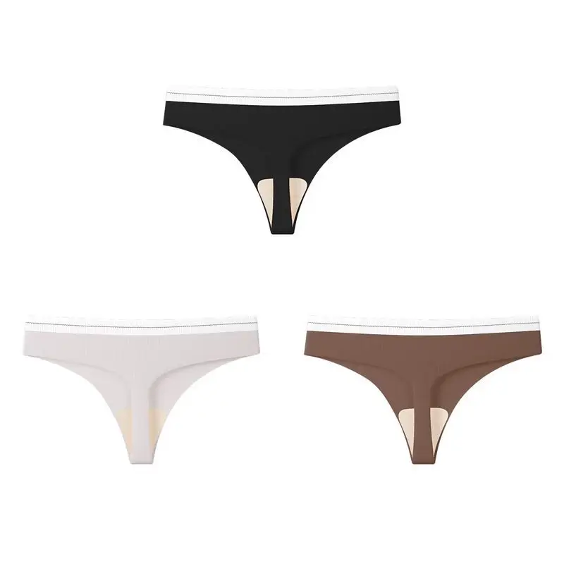 Women's Mid-waisted Breathable Antibacterial Mulberry Silk Fitness Yoga Leggings One-piece Ice Silk Seamless Quick-drying Thong