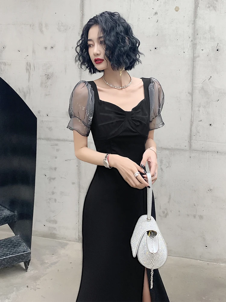 

Ele Bla Evening Gown Women's Ball Fairy Aosphere High-End Luxury mat Lady High-End Fairy Sle Wedding Dr