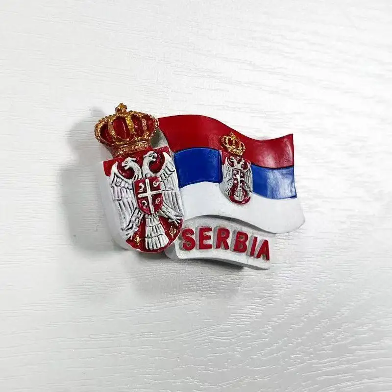 Serbia flag creative magnetic refrigerator sticker tourism commemorative handmade color