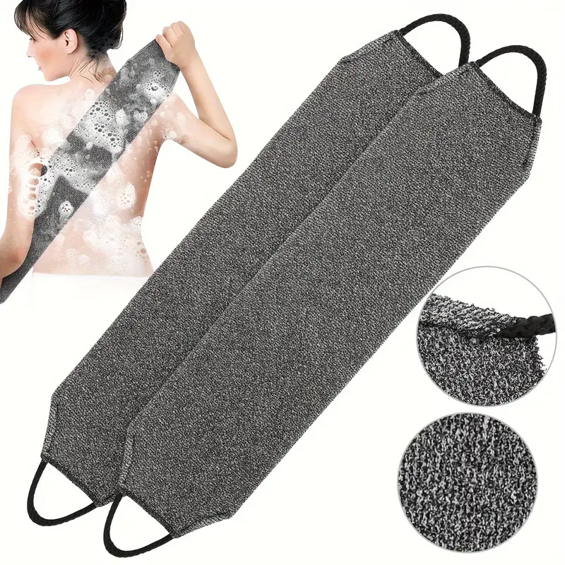  2pcs African Net Bath Body Exfoliating Long Net Double-Sided Shower Body Scrub Back Scrubber Skin Smoother Beauty Skin Bath Wash