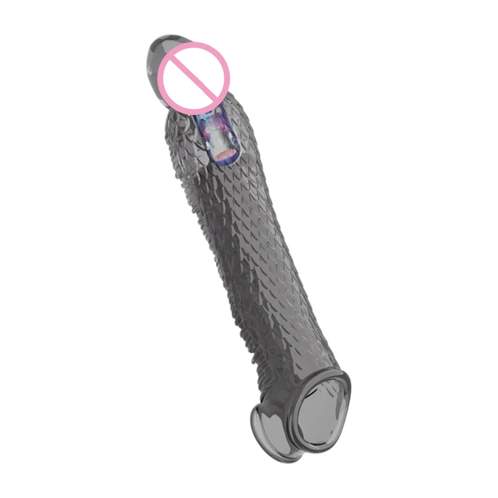 Penis Sleeve Extender With Vibrating Cock Ring Reusable Silicone Dick Enlarger Delay Ejaculation Adult Sex Toys For Men Couples