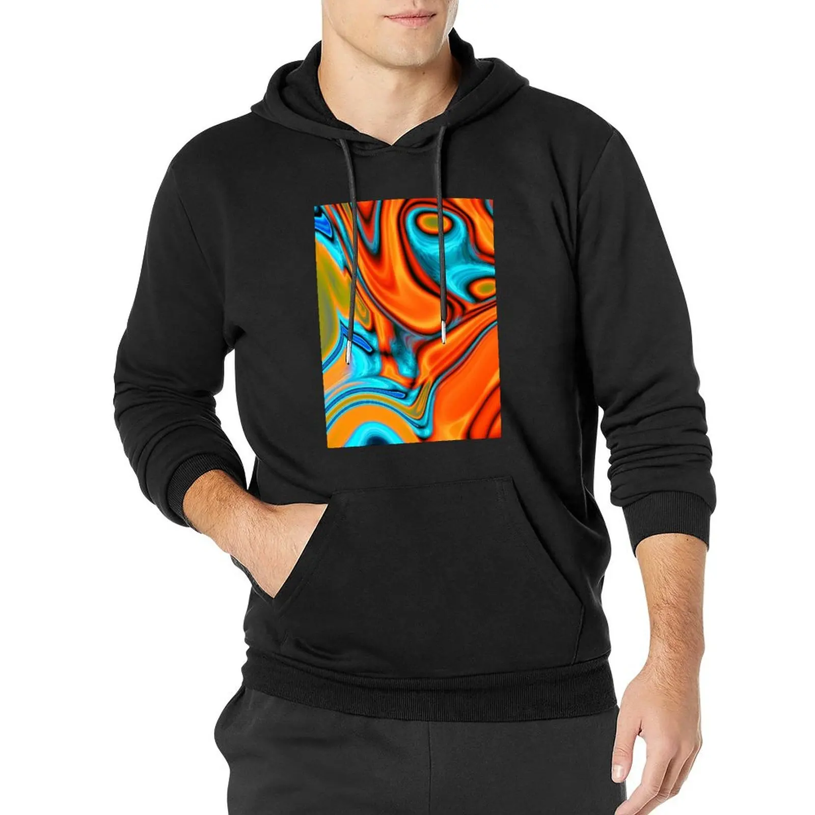 

vivid modern Southwest hipster turquoise orange swirls Pullover Hoodie fashion men men's oversize hoodie