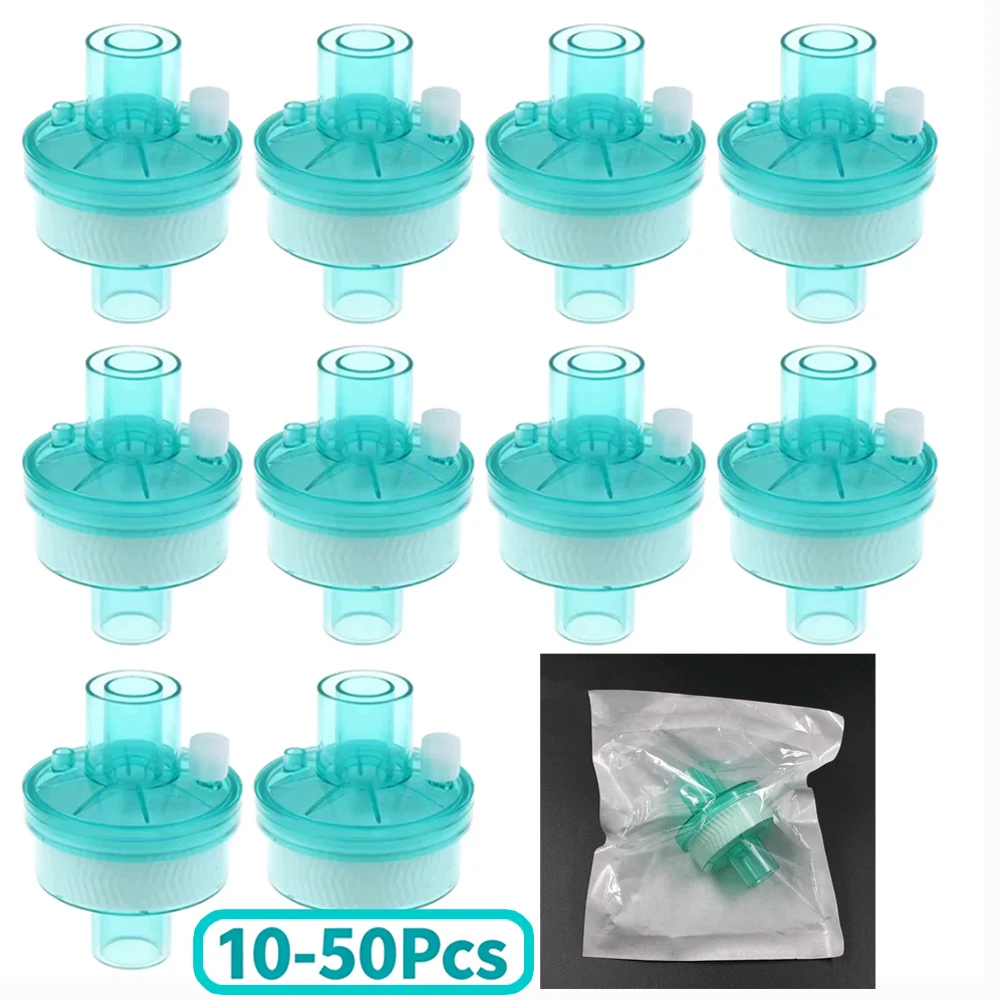 10/20/30/40/50pcs Disposable Breathing System Filters Bacteria Filter HME HEPA Ventilator Accessories Moisture Heat Exchanger