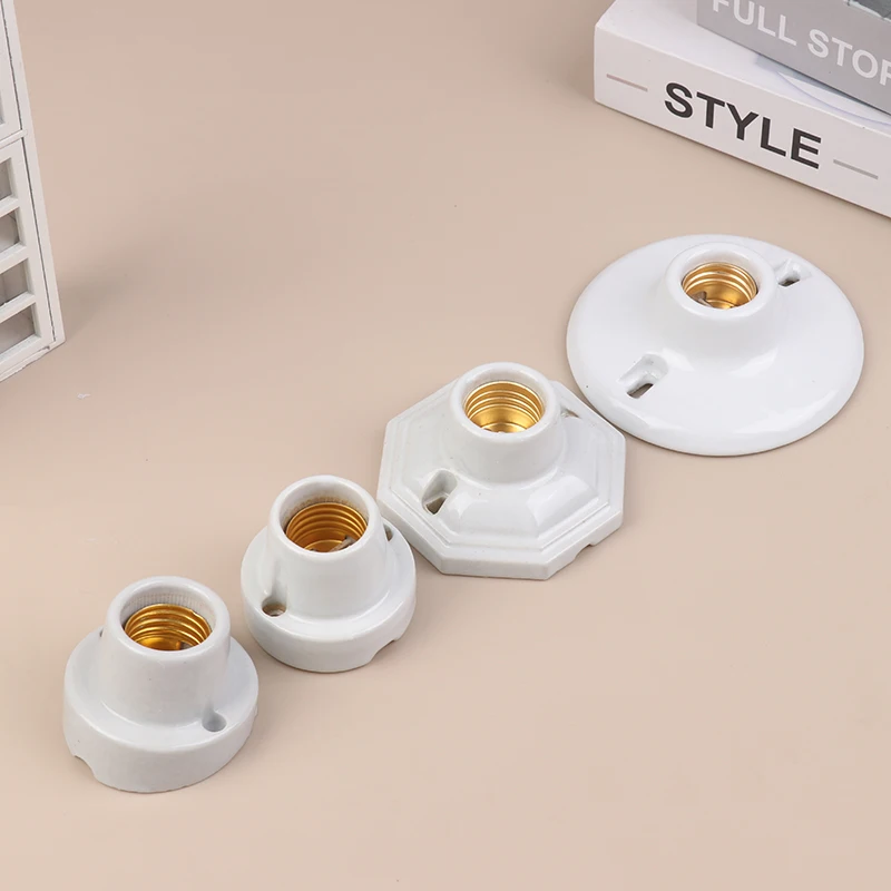 4 gaya tahan suhu tinggi semua lampu keramik dudukan sekrup E27 semua inti tembaga kualitas tinggi keramik cahaya pemegang