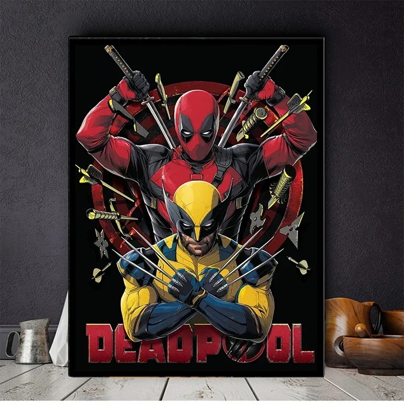 Marvel Deadpool e Wolverine 5D Kit De Pintura De Diamante, Superhero Bordado De Diamante, Mosaico Completo, Pintura Decorativa DIY