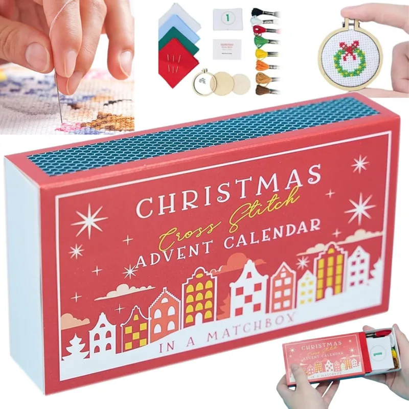 2024 New Cross Stitch Advent Calendar Christmas Creative Personality Cross Embroidery Kit Gift Children's Birthday Gifts