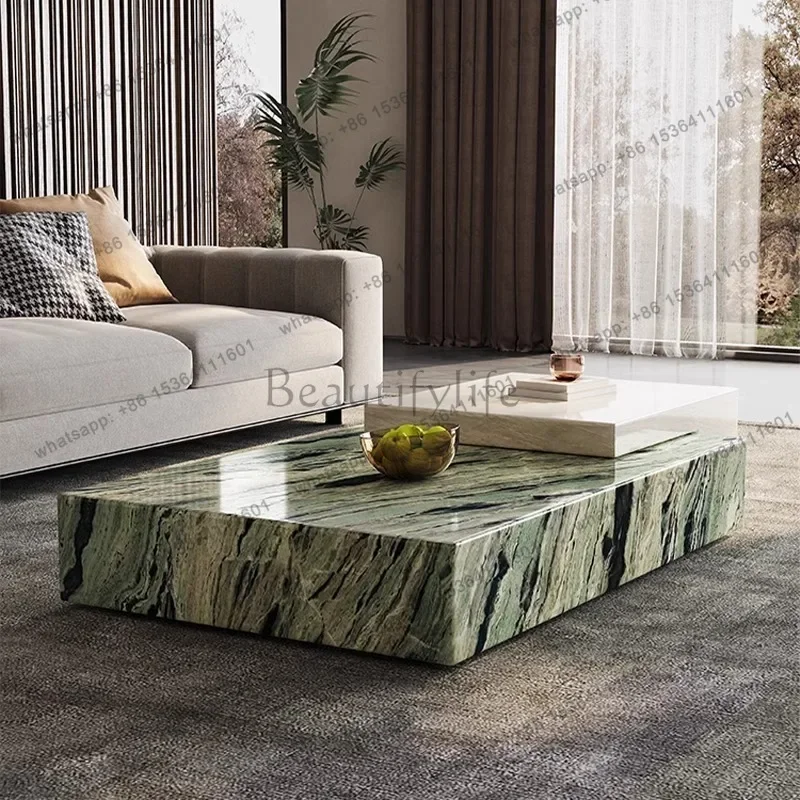 Italian Luxury Marble Coffee Table, Designer Statement Piece for Villa & Penthouse, Heat & Scratch Resistant, Customizable