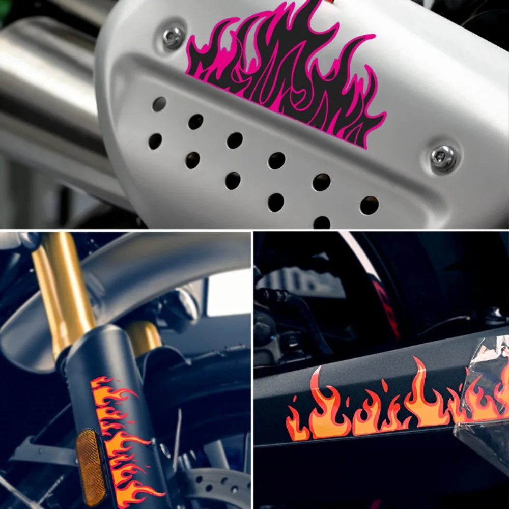 1 Stück Rosa & Schwarzer Flammen-Aufkleber, Wasserfester Vinyl-Aufkleber für Auto-Dekoration