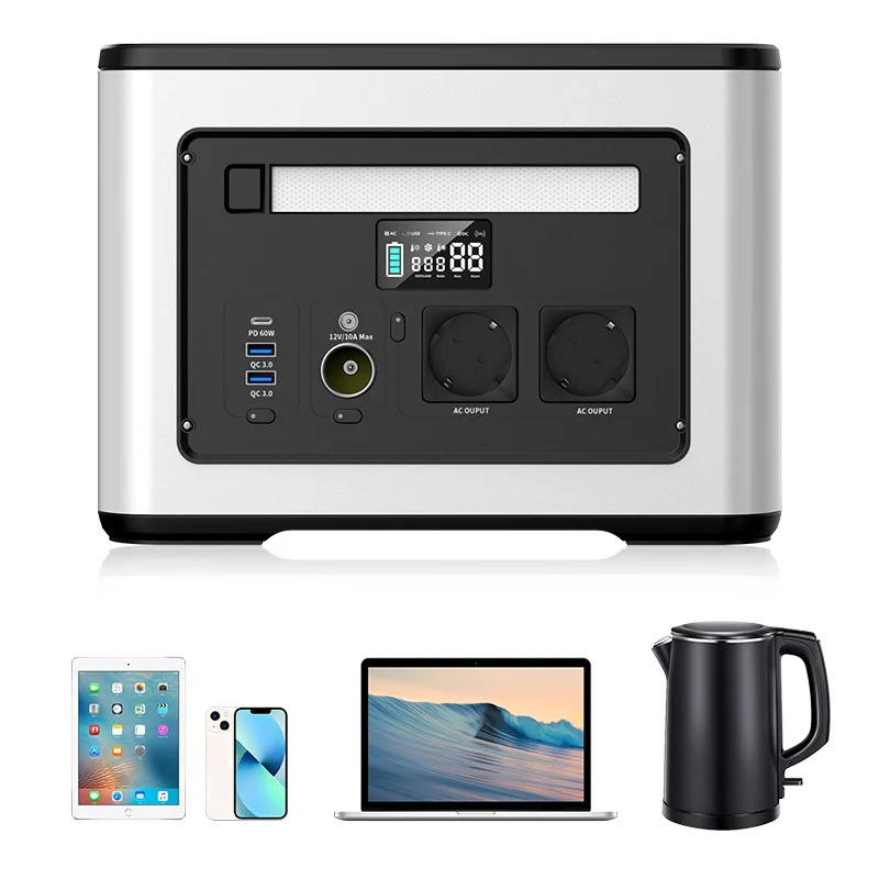 Emergency Portable Power Station Outdoor Camping LiFePO4 Battery 300W-3000W Solar & Car Power AC/DC Output Protective Case