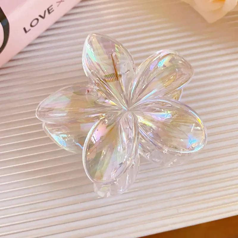 Colorful Fashion Statement Elegant Floral Acrylic Hair Claw Clips Large Solid Plastic Flower Clip Perfect for Styling Hair Care