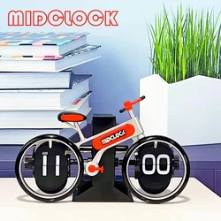 Bicycle Shaped Flip Automatic Page Turning Clock Desktop Personalized Decorative Gift Clock Creative Clock Children Room Clock