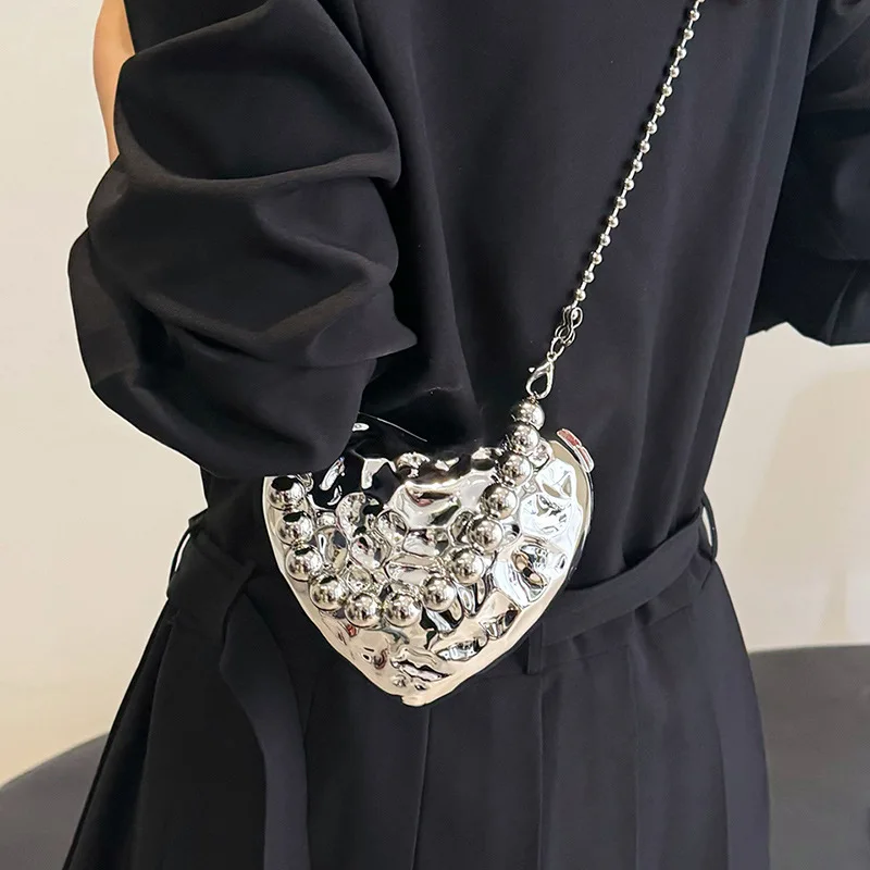 Cute Heart Crossbody Bags for Women 2024 New Fashion Acrylic Handbag Fashion Evening Mini Bag High Quality Shoulder Bag Ladies