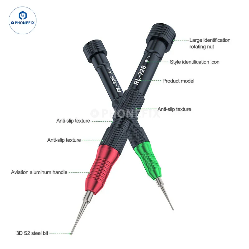 RELIFE 0.6Y 0.8 Pentalobe T1 Torx 1.5 Phillips 2.5 Convex Cross RL-726 Multitool 3D Precision Magnetic Torque Screwdriver