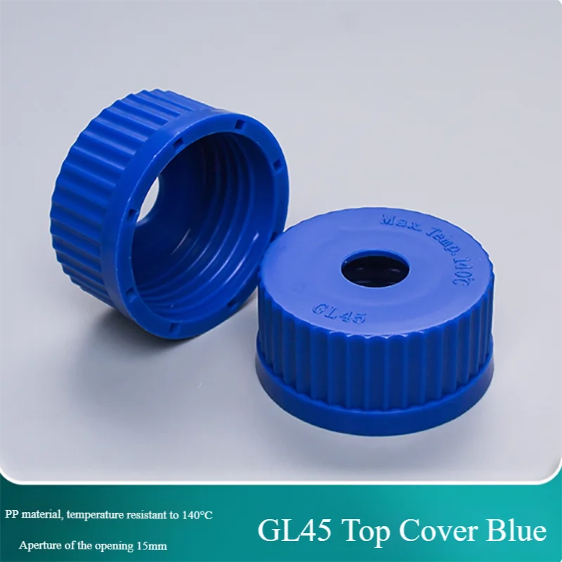 

GL45 Blue Cap reagent bottle cap refill bottle liquid phase mobile phase threaded threaded head space open cap plastic
