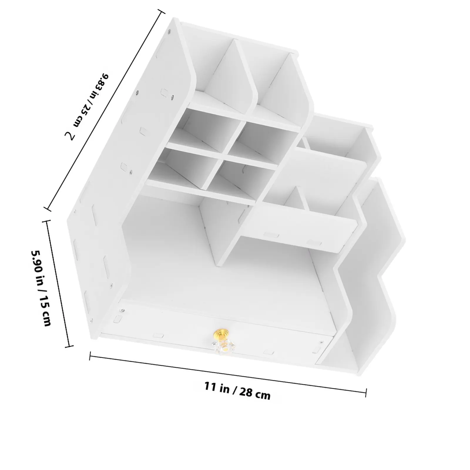 Easy Assemble Slanted Desktop Pen Holder Large Capacity Wood Plastic Composite Stationery Organizer for Office Desk School
