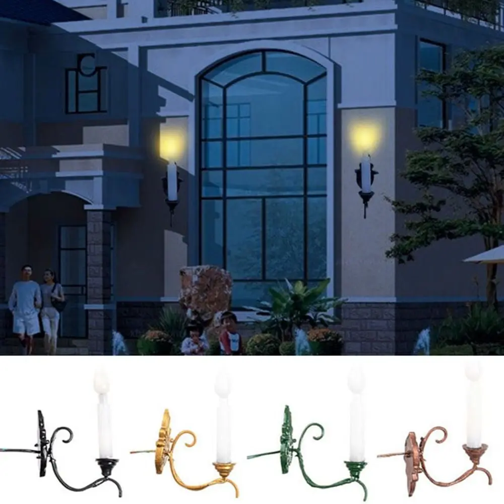 1.9*3.2cm Dollhouse Wall Lamp 12V House Garden Decor Garden Yard Led Light ABS Metal Material Sand Table Chandelier