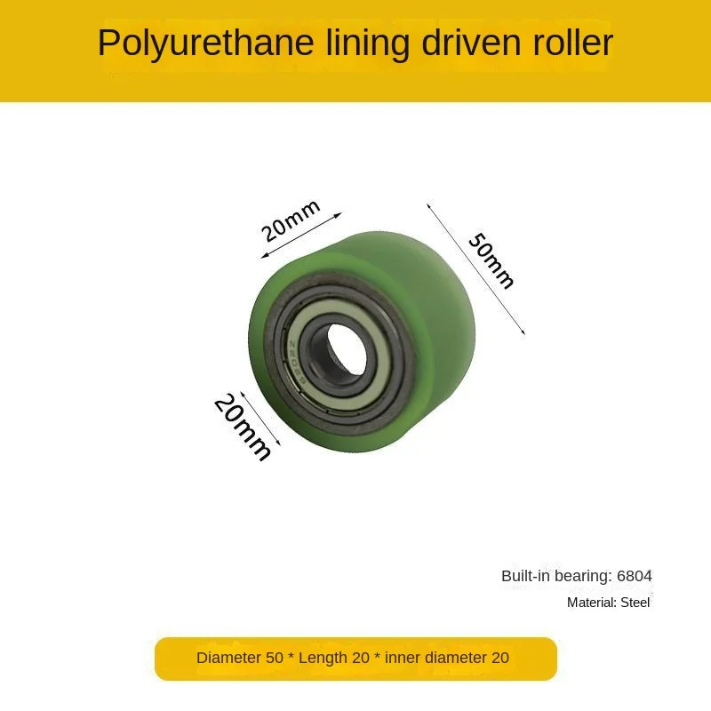 Polyurethane Rubber Tire Outer Diameter 50 with Axis Pu Bag Rubber Roller No-Power Roller Mute Non-Degumming