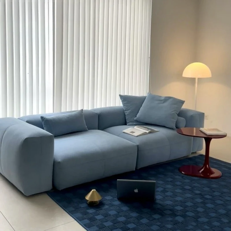 

Designer blue, sofa small apartment homestay lazy leisure style living room sofa