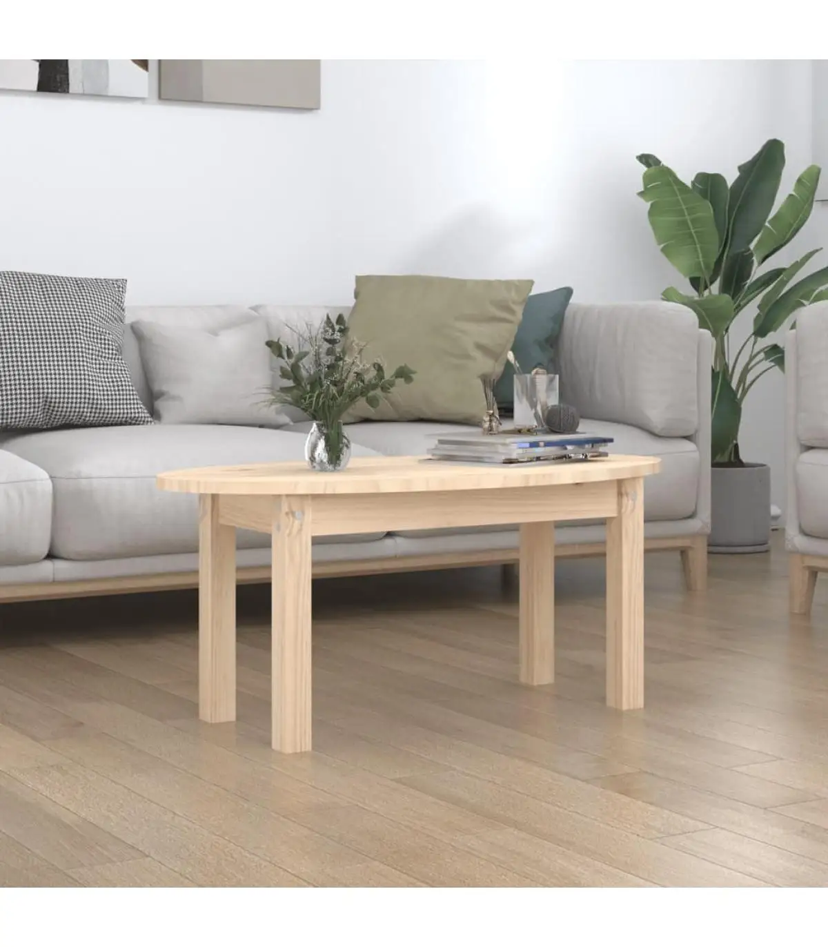 Pine solid wood coffee table 80x40x35 cm