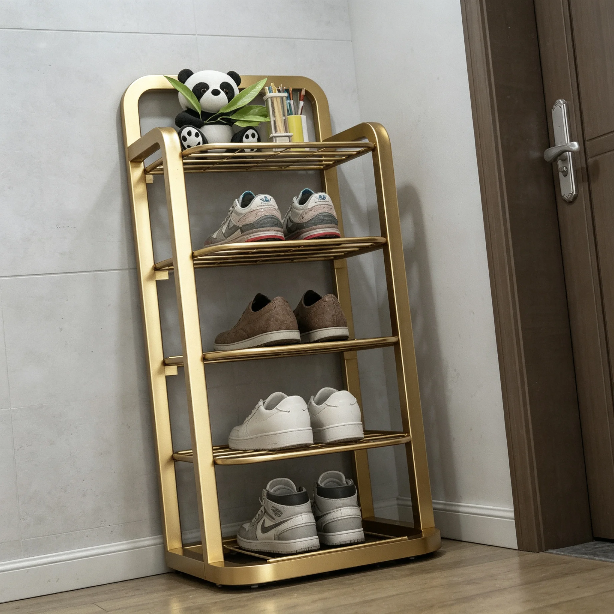 AOLIVIYA Metal Shoe Rack Entryway Hallway Cabinet Luxury Stand Space Saving