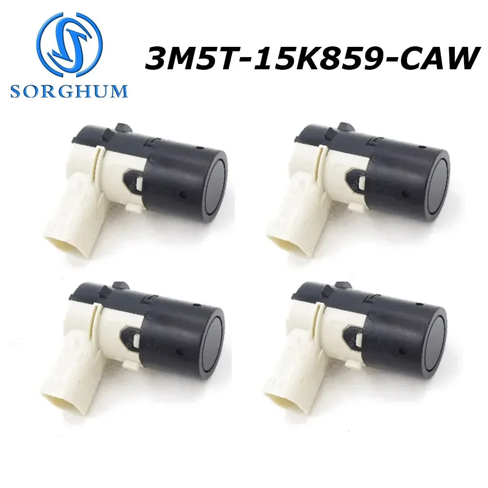 4pcs New 3M5T-15K859-CAW PDC Ultrasonic Parking Distance Control Sensor For Ford 3 Pins
