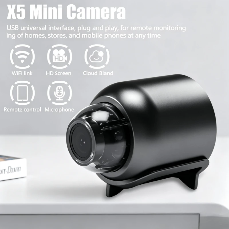 1080P HD Mini Camera WiFi Wireless HD Night Vision Camera Home X5 Remote Camera Kids Pet Safety Monitoring