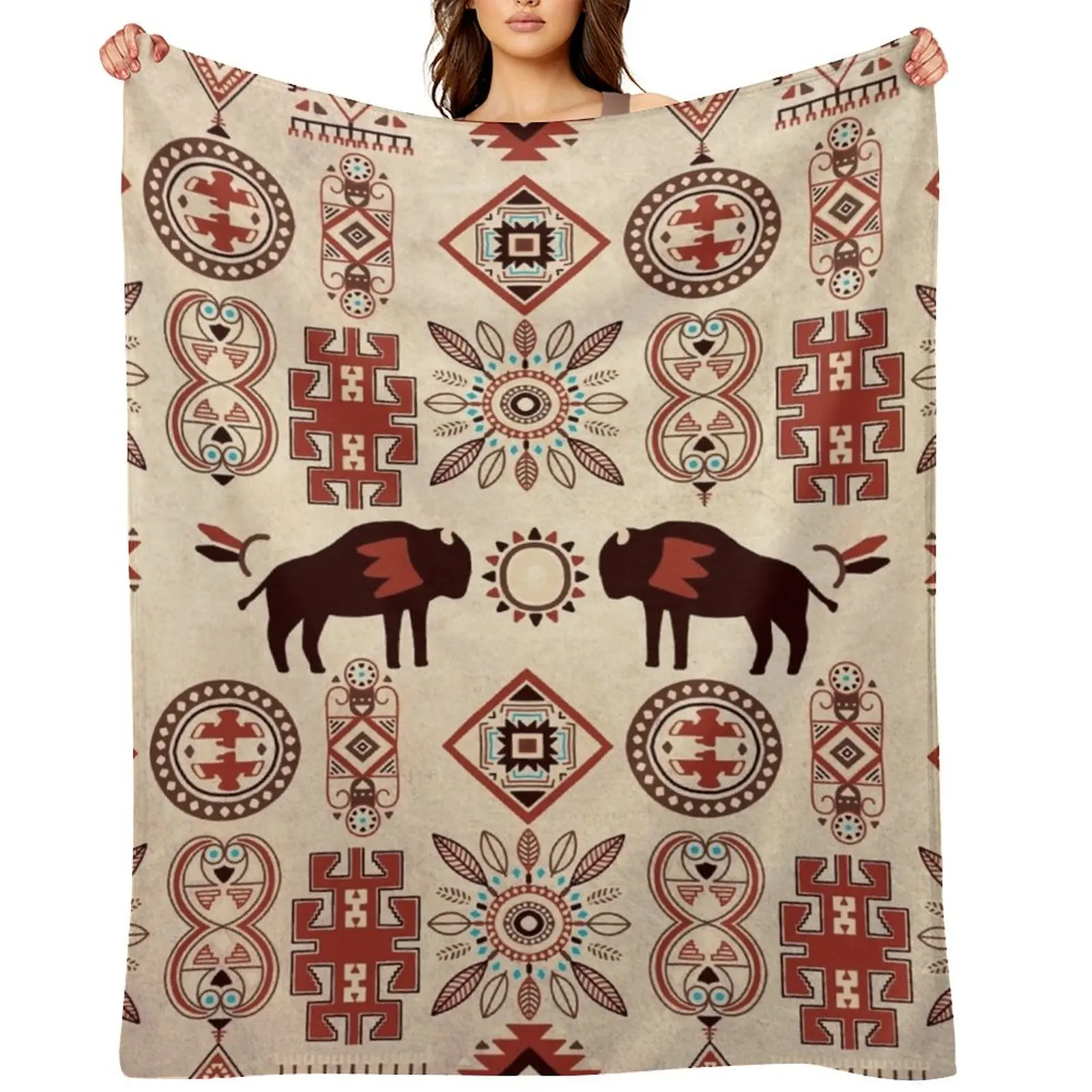 

American native bison Throw Blanket Luxury Flannels Softest Sofa Blankets