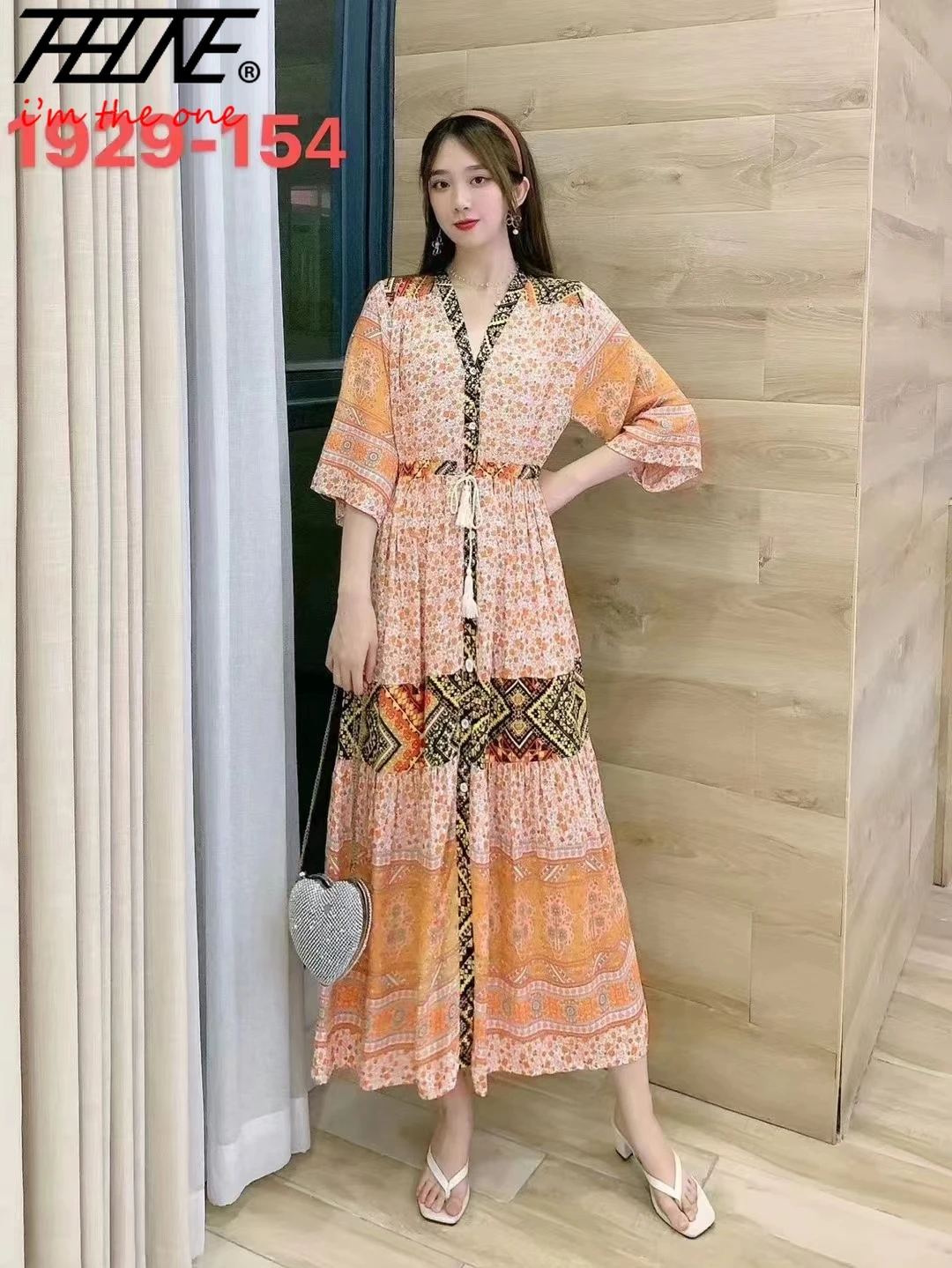 Vestidos Para Mujer Retro Floral flor moda verano vestido Mujer playa viaje Boho indio Vintage Casual Maxi Vestidos largos