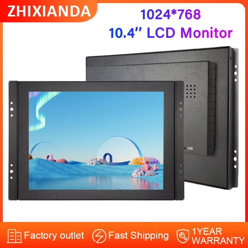 

Touch Screen Display 10.4 inch 1024*768 LCD Open Frame Monitor for Equipment with HD/VGA/USB Interface