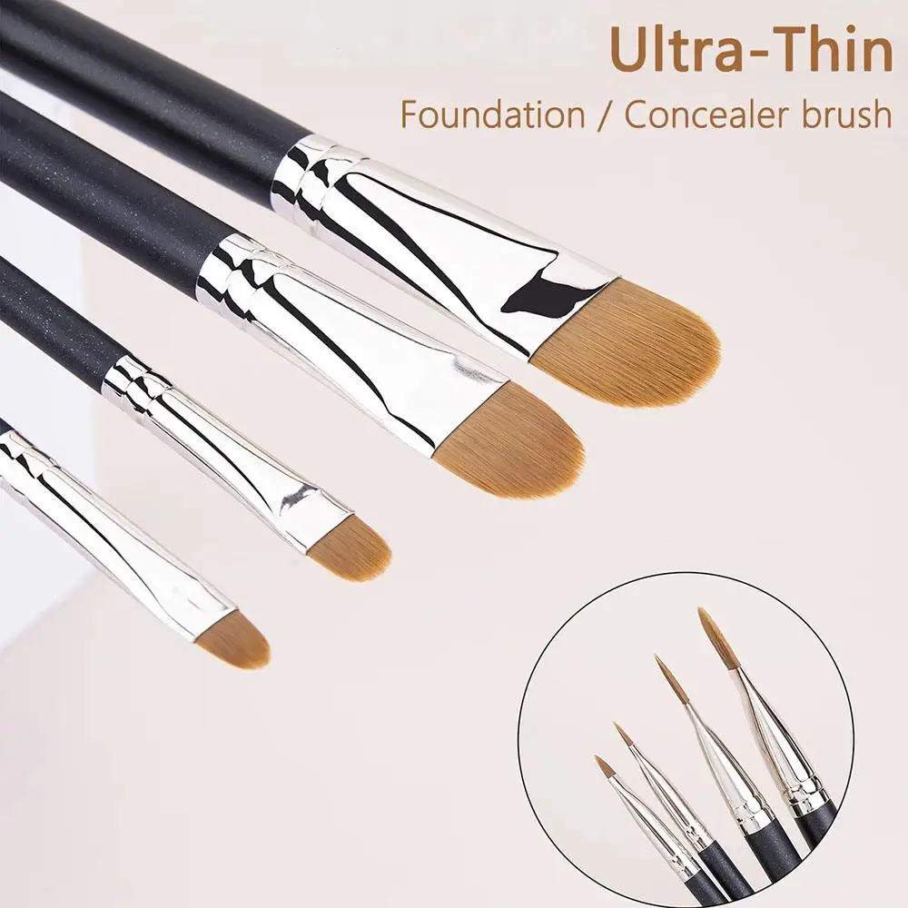 4Pcs/Pack Makeup Brushes Kit Ultra-thin Concealer Brush Four Sizes Liquid Foundation Cream Applicator Professional Make-up Tool