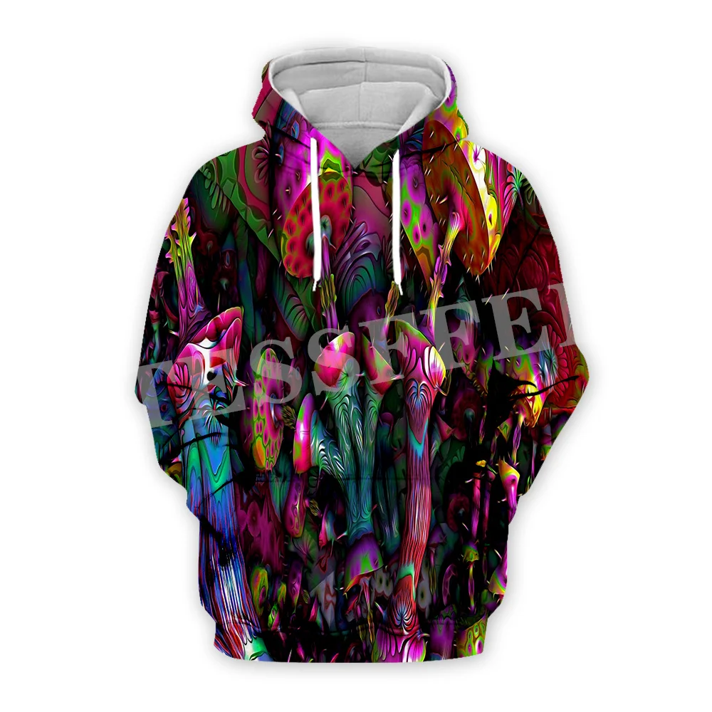 Mushroom Forest Plants Fungus Trippy Abstract Psychedelic Hippie Tracksuit Harajuku Pullover Streetwear Casual Jacket Hoodies 19