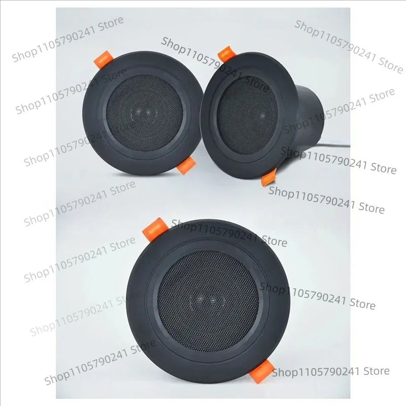 2Pcs 3 Inch Ceiling Speaker 10W Moisture-Proof Full Range Home Audio System With Cover Black