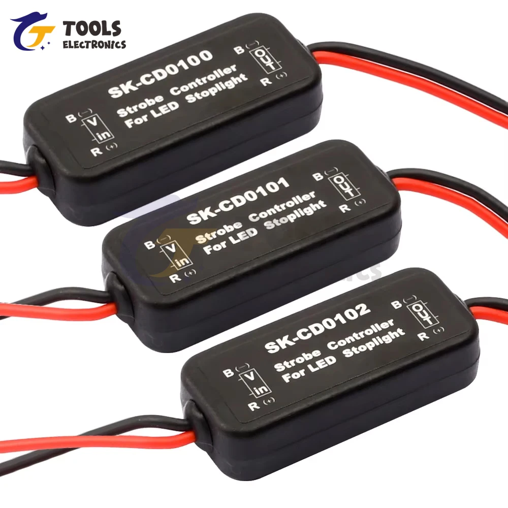 وحدة تحكم المتعري LED 12-24 فولت لضوء فرامل السيارة - متوافقة مع موديلات SK-CD0100/0101/0102