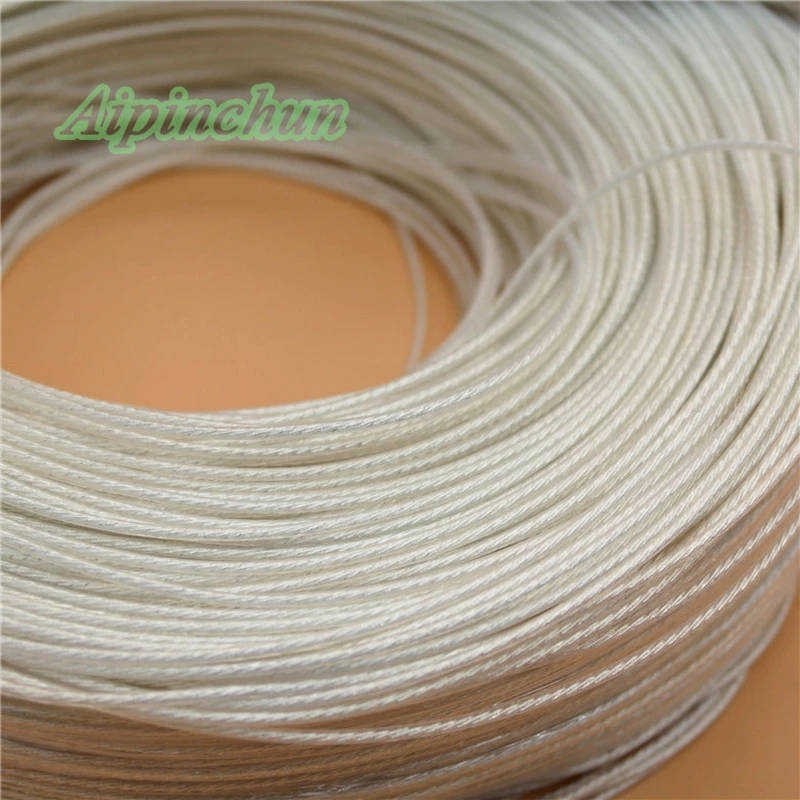 Aipinchun DIY White Audio Earphone Cable Repair Replacement Headphone Silver-Plated 2-Core Wire 100cm A21