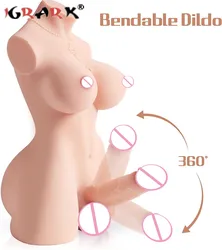 Realistic Shemale Torso with Dildo Couples Unisex Sex Dolls Women Men Masturbation Penis Doll with Soft Breast Adult Sex Toys