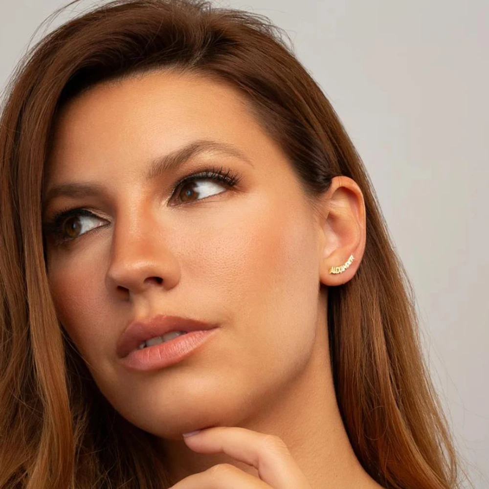 أقراط اسم مخصص، أقراط شخصية، ترصيع، هدايا شخصية، مجوهرات نسائية، هدايا عيد الحب، هدايا نسائية