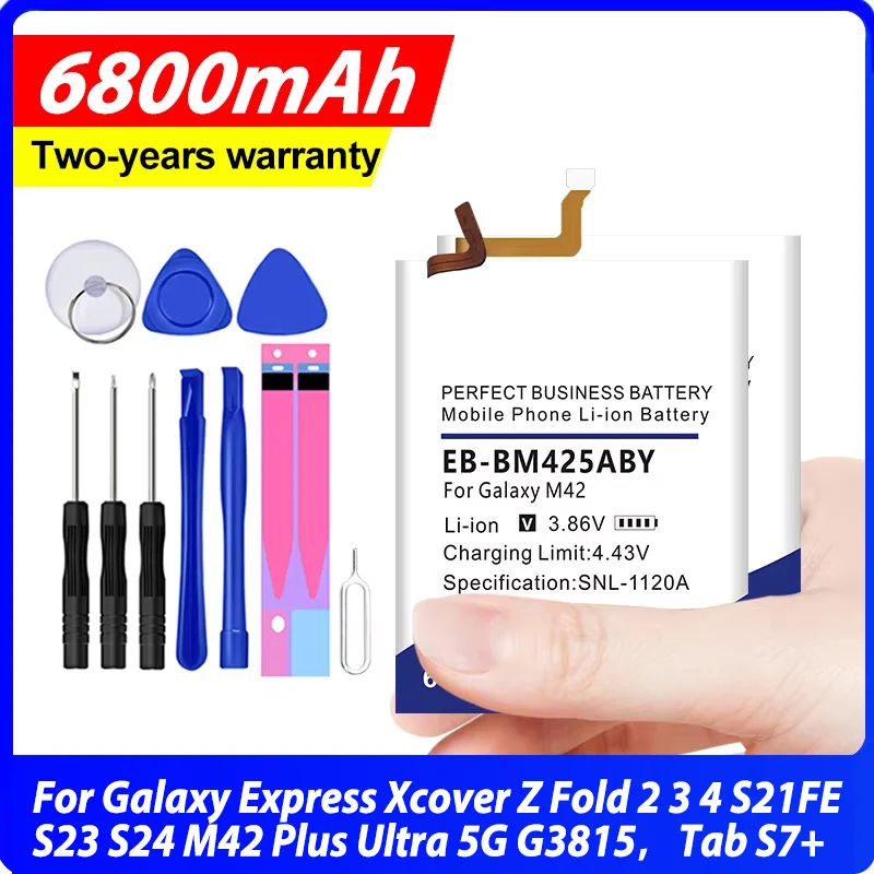 EB-BS916ABY EB-BG390BBE New Battery For Samsung Galaxy Express Xcover Z Fold 2 3 4 S21FE S23 S24 M42 Plus Ultra 5G G3815，Tab S7+