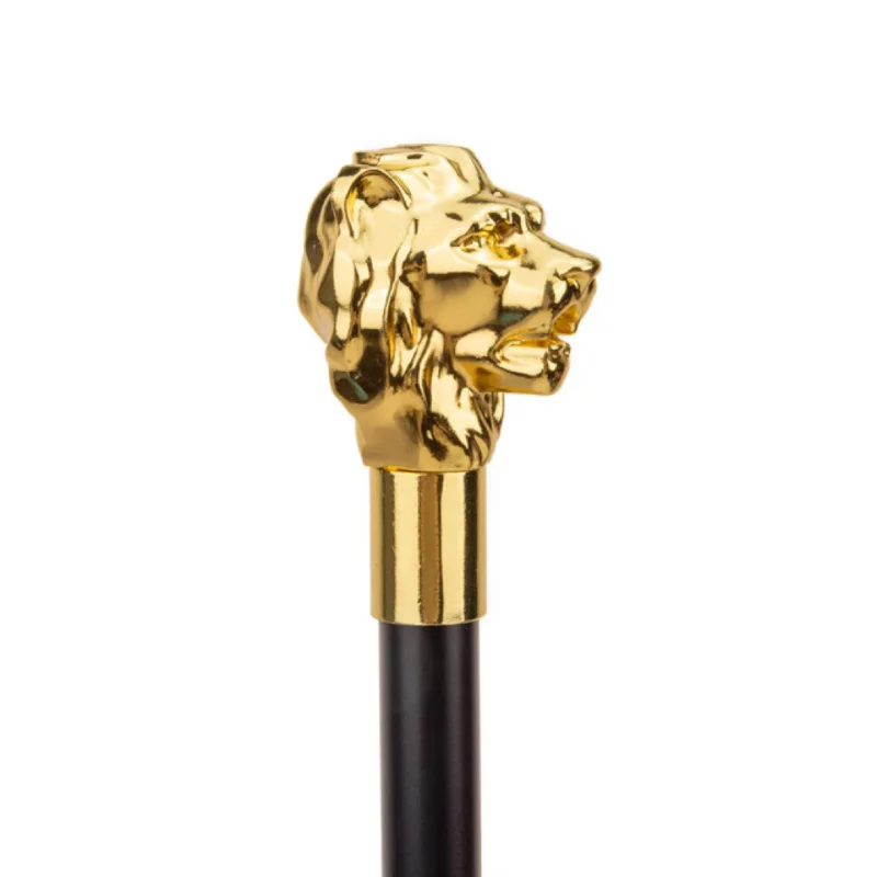 Fashion Walking Stick Gold Luxury Lion High-grade Elegance Party Decorative Cosplay Outdoor Climbing Stick Walking Stick